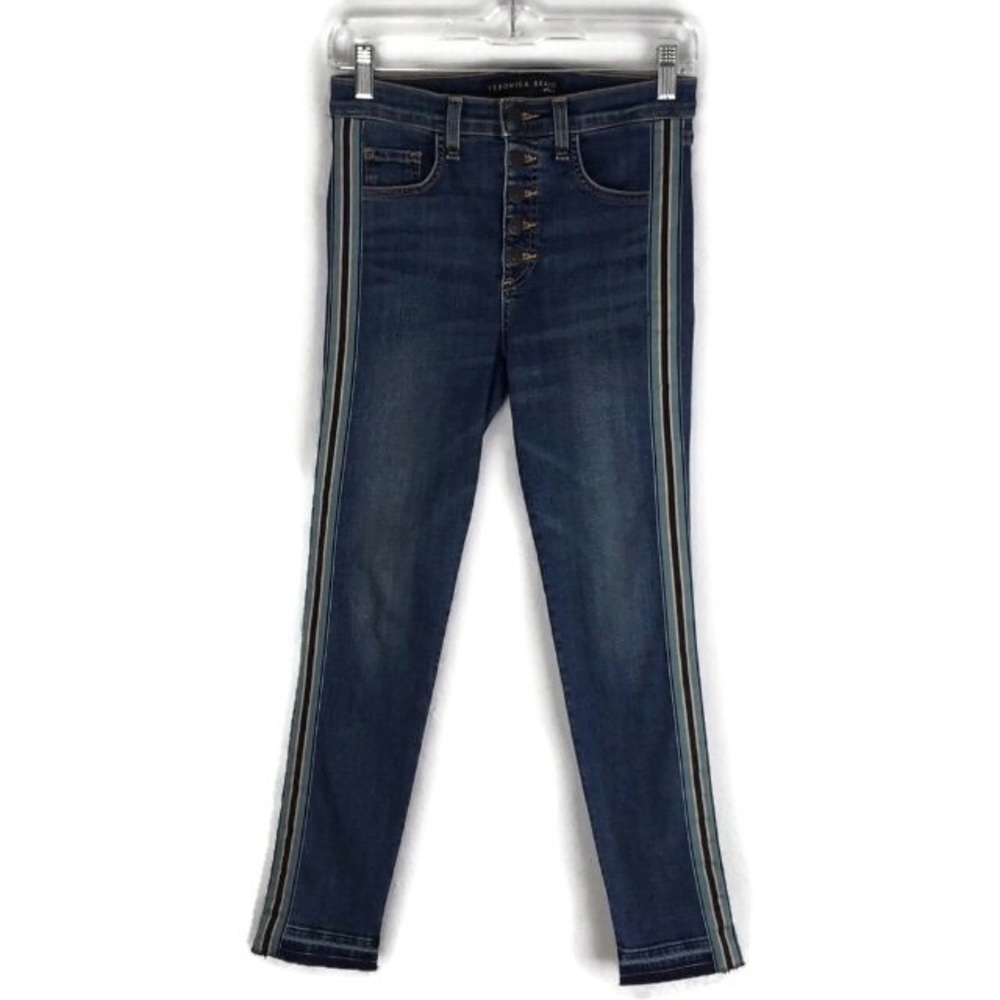 Veronica Beard Debbie 10” Skinny Striped Jeans